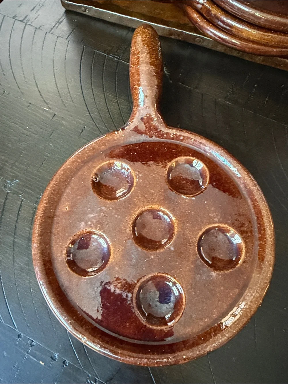 Ceramic Vintage Escargot dishes set of 4